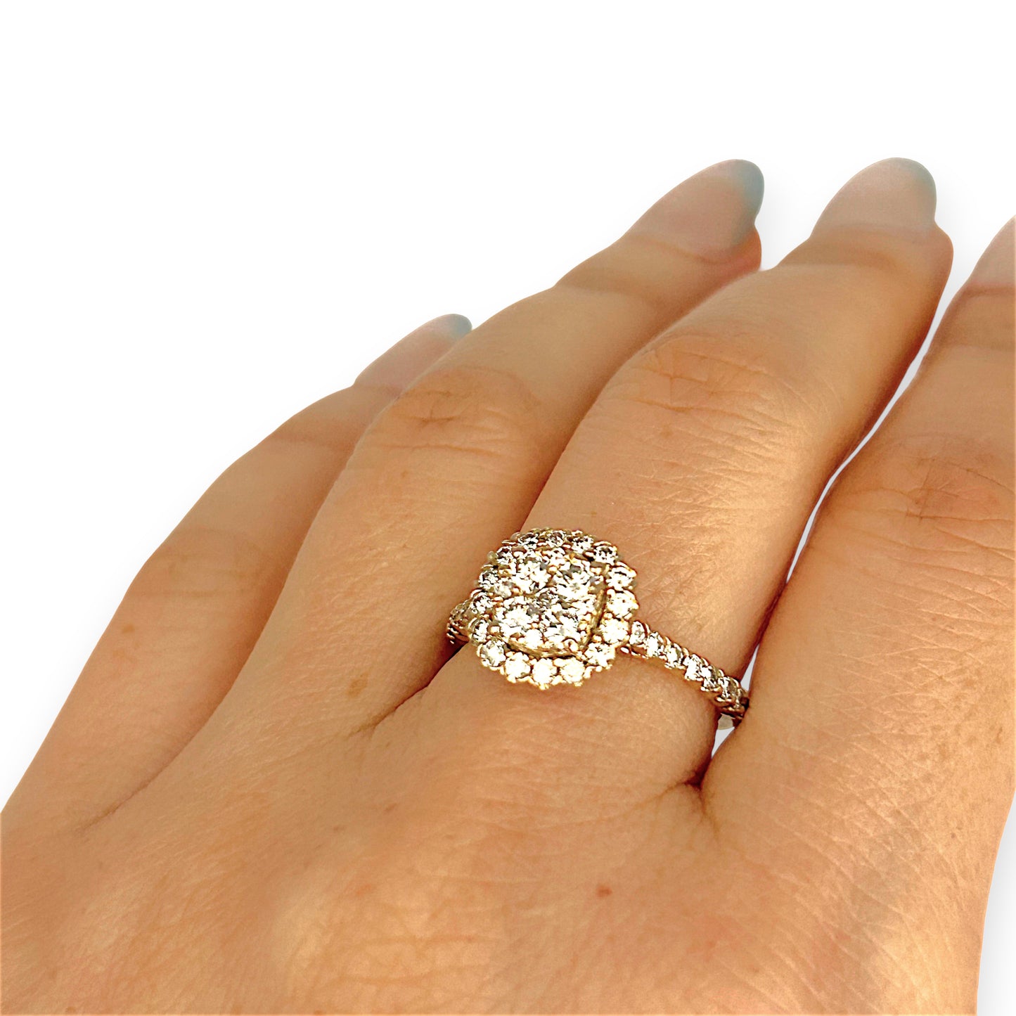GOLD DEAL | 9ct Gold Lustre Crown 1.00ct Diamond Halo Ring Valuation $3,400