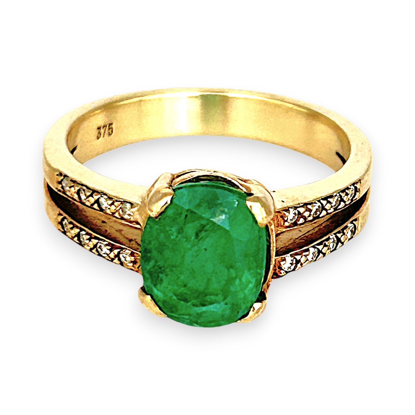 GOLD DEAL | 9ctGold Verdant Embrace – Emerald 1.89ct. Ring.Valuation $3,650