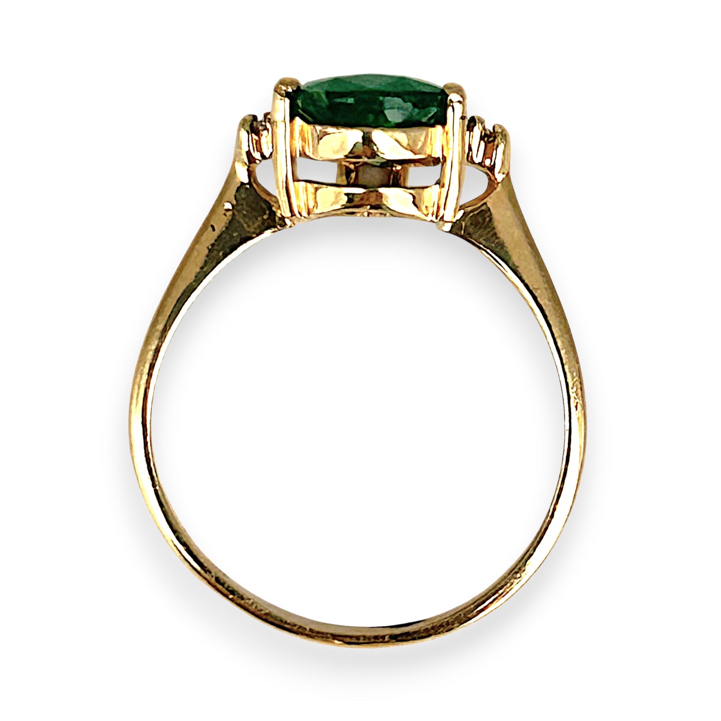 GOLD DEAL | 10ct Gold Emerald Teardrop Ring with Diamonds Valuation $2,500