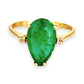 GOLD DEAL | 10ct Gold Emerald Teardrop Ring with Diamonds Valuation $2,500