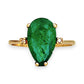 GOLD DEAL | 10ct Gold Emerald Teardrop Ring with Diamonds Valuation $2,500