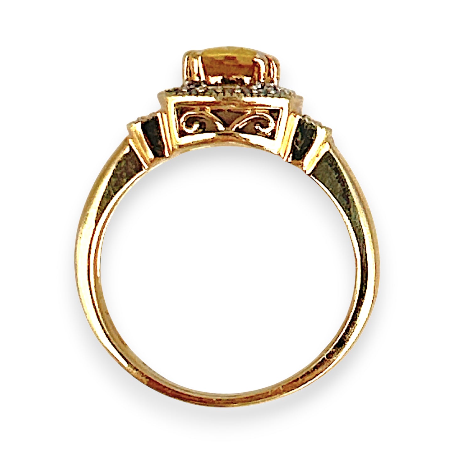 XMAS DEAL | 10kt Gold Michael Hill Yellow Sapphire & Diamond Halo Ring Valuation $3,250