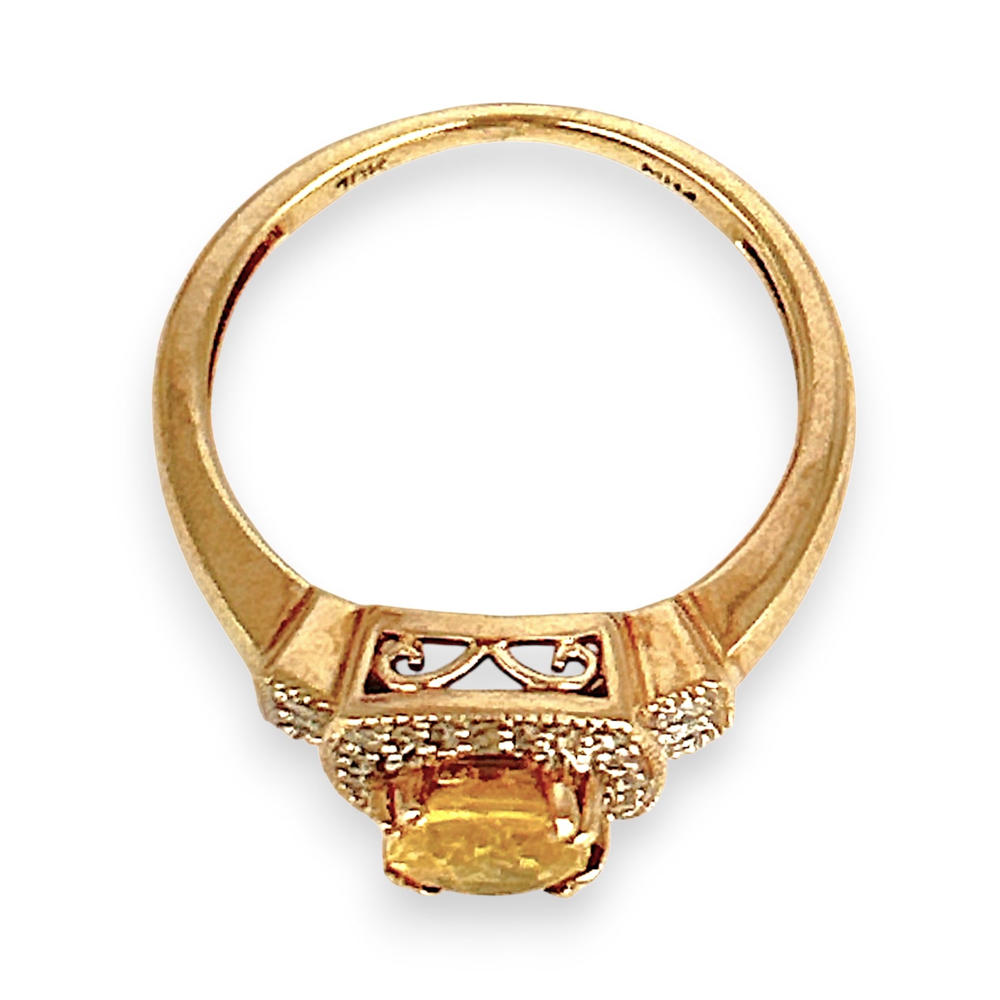 XMAS DEAL | 10kt Gold Michael Hill Yellow Sapphire & Diamond Halo Ring Valuation $3,250