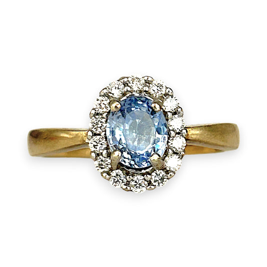 XMAS DEAL | 10kt Gold Michael Hill Blue Radiance Halo Ring Valuation $2,990