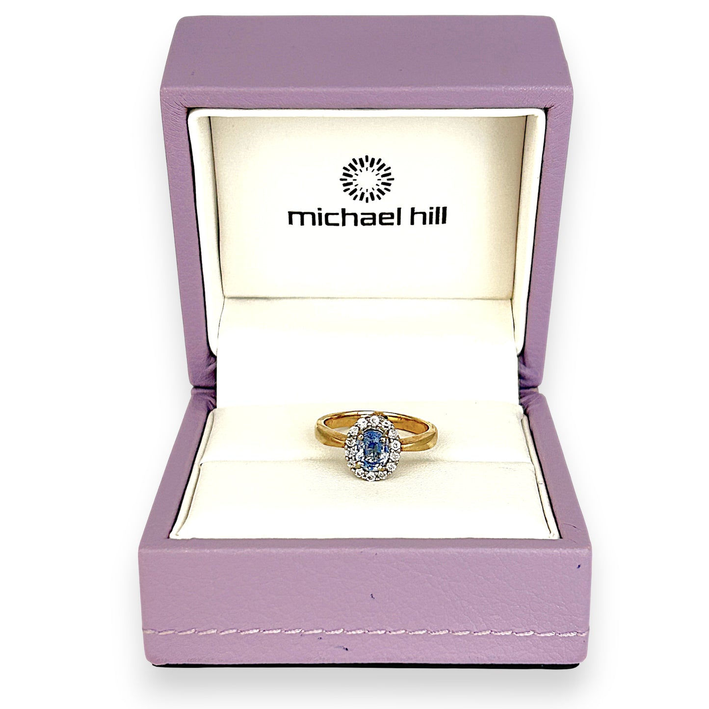 XMAS DEAL | 10kt Gold Michael Hill Blue Radiance Halo Ring Valuation $2,990