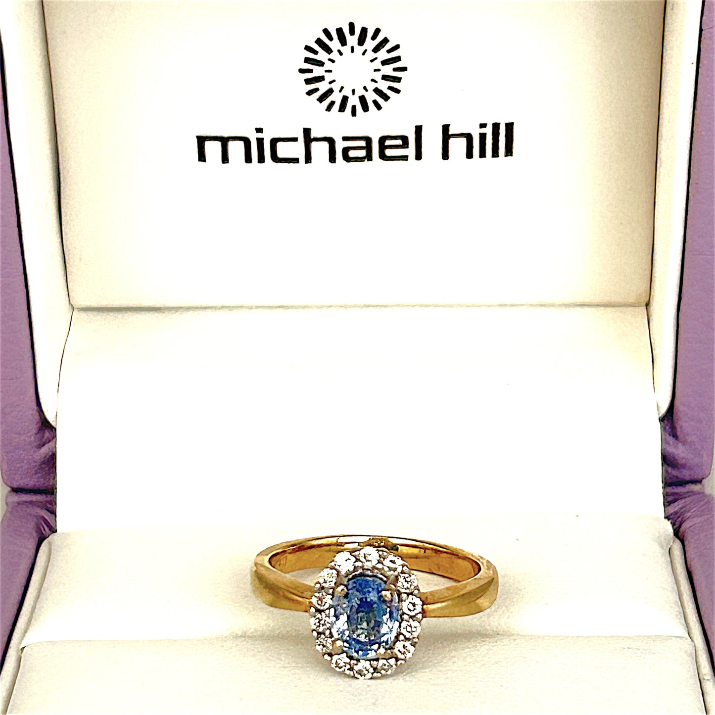 XMAS DEAL | 10kt Gold Michael Hill Blue Radiance Halo Ring Valuation $2,990
