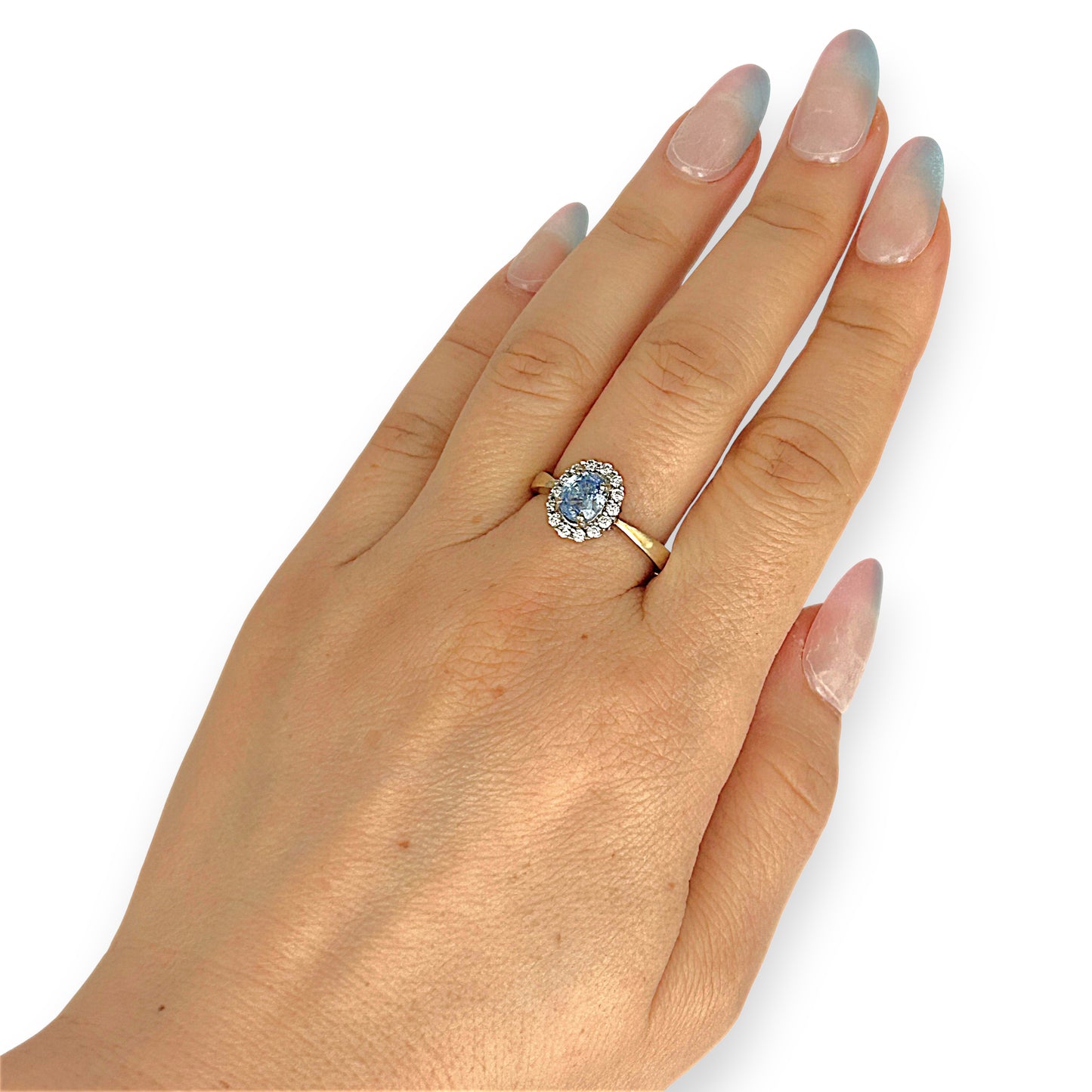 XMAS DEAL | 10kt Gold Michael Hill Blue Radiance Halo Ring Valuation $2,990