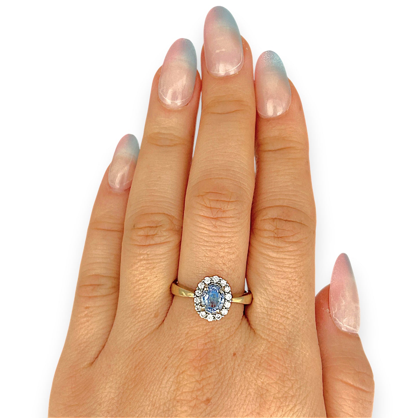XMAS DEAL | 10kt Gold Michael Hill Blue Radiance Halo Ring Valuation $2,990