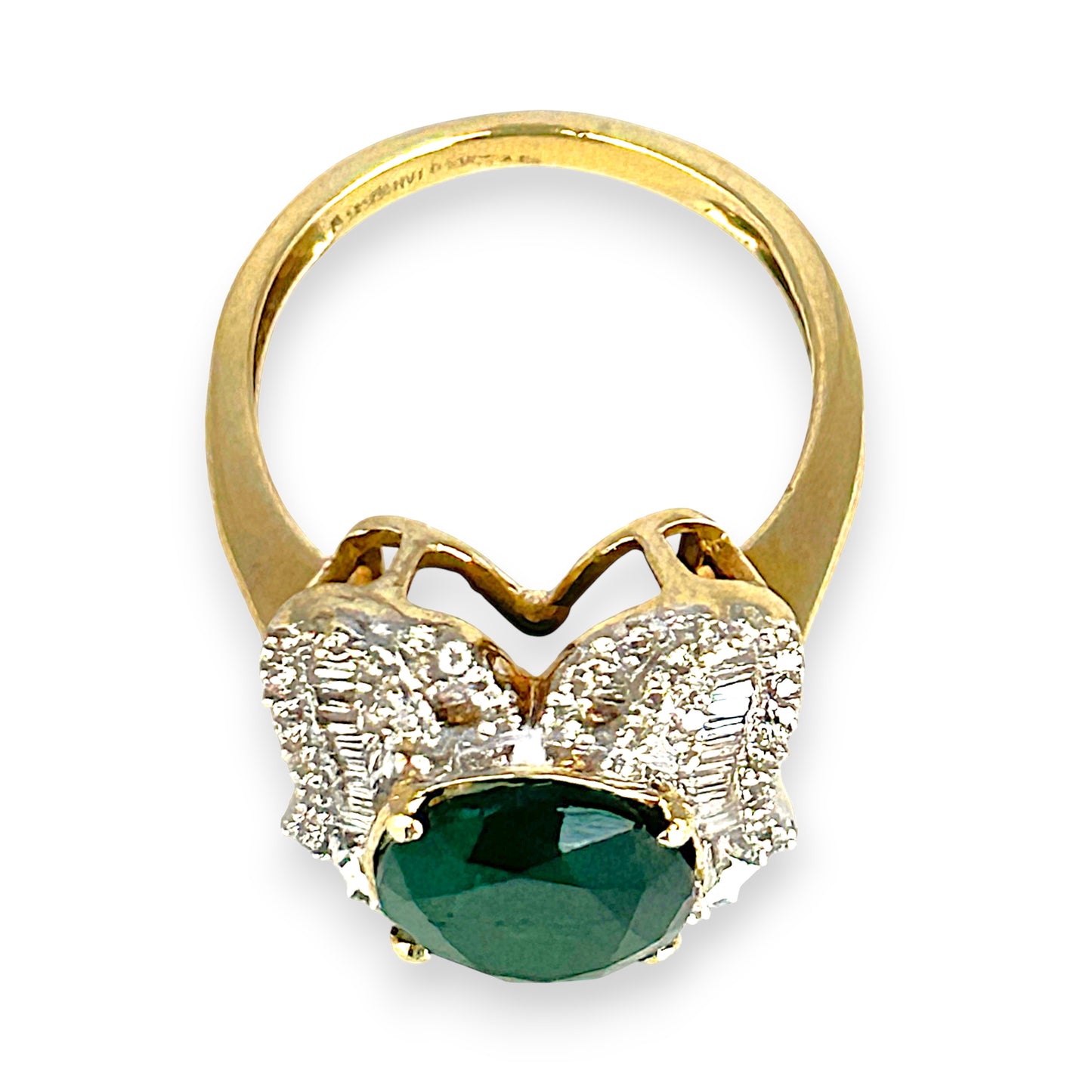 XMAS DEAL | 14kt Gold Emerald Majesty Statement Ring Valuation $4,900