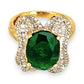 XMAS DEAL | 14kt Gold Emerald Majesty Statement Ring Valuation $4,900