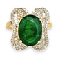 XMAS DEAL | 14kt Gold Emerald Majesty Statement Ring Valuation $4,900