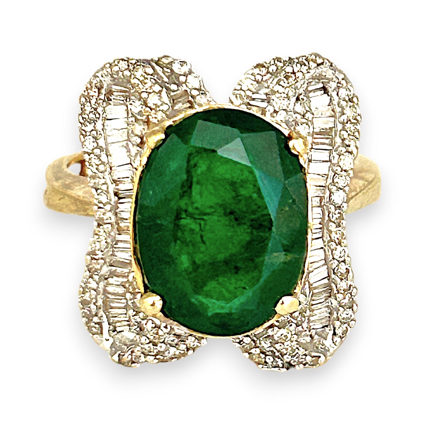 XMAS DEAL | 14kt Gold Emerald Majesty Statement Ring Valuation $4,900