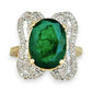 XMAS DEAL | 14kt Gold Emerald Majesty Statement Ring Valuation $4,900