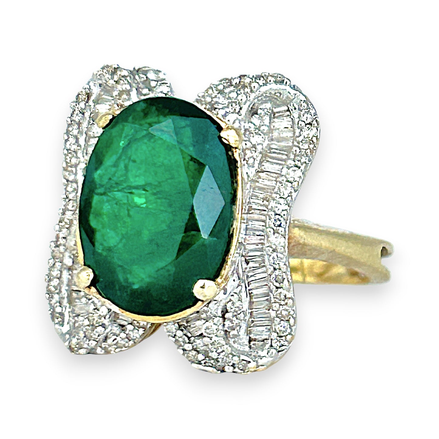 XMAS DEAL | 14kt Gold Emerald Majesty Statement Ring Valuation $4,900