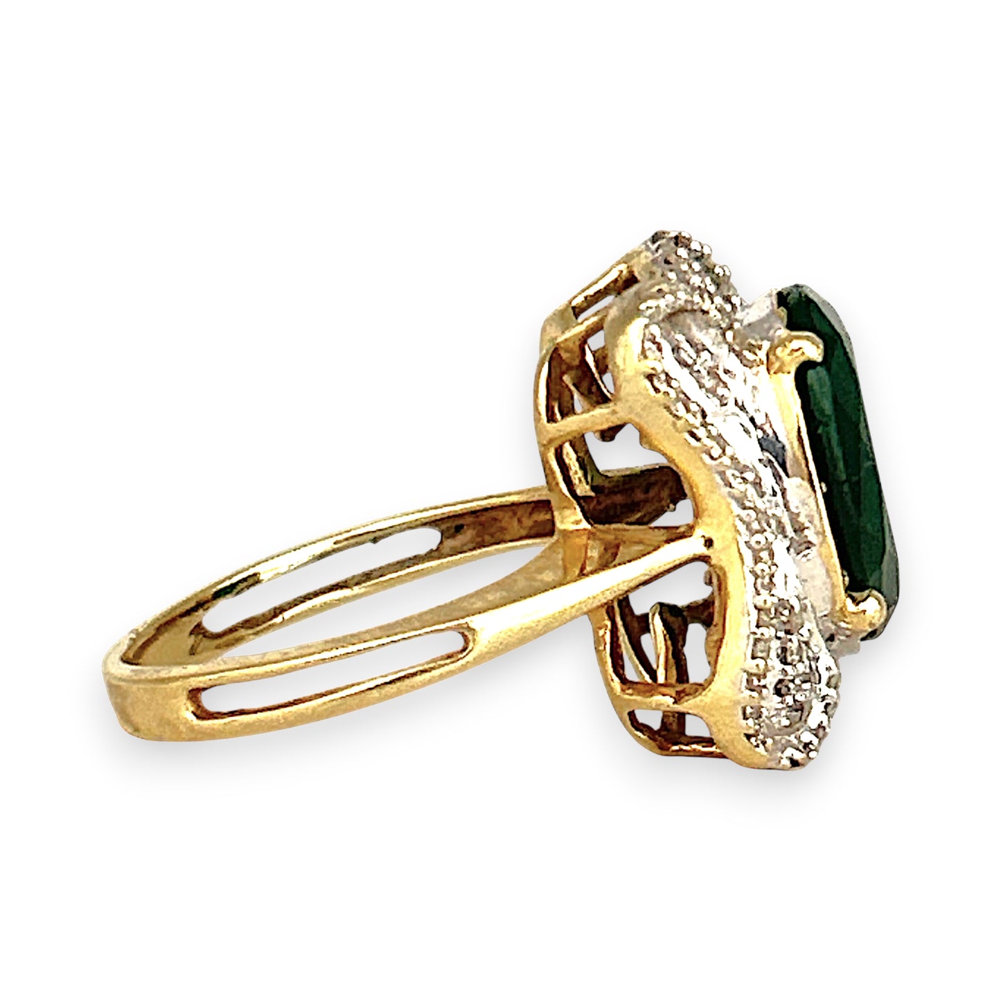 XMAS DEAL | 14kt Gold Emerald Majesty Statement Ring Valuation $4,900