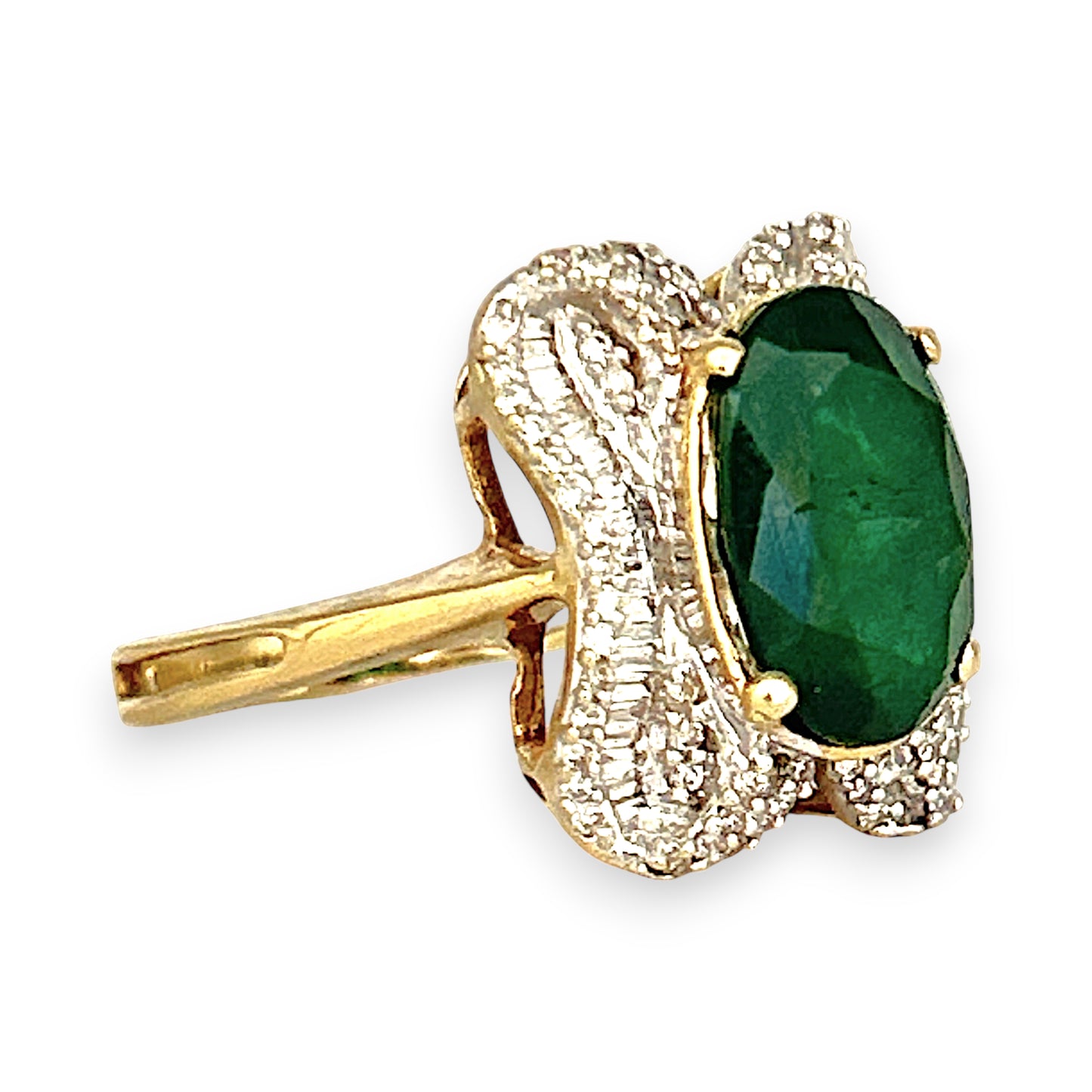XMAS DEAL | 14kt Gold Emerald Majesty Statement Ring Valuation $4,900