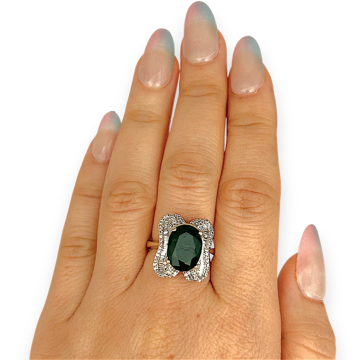 XMAS DEAL | 14kt Gold Emerald Majesty Statement Ring Valuation $4,900