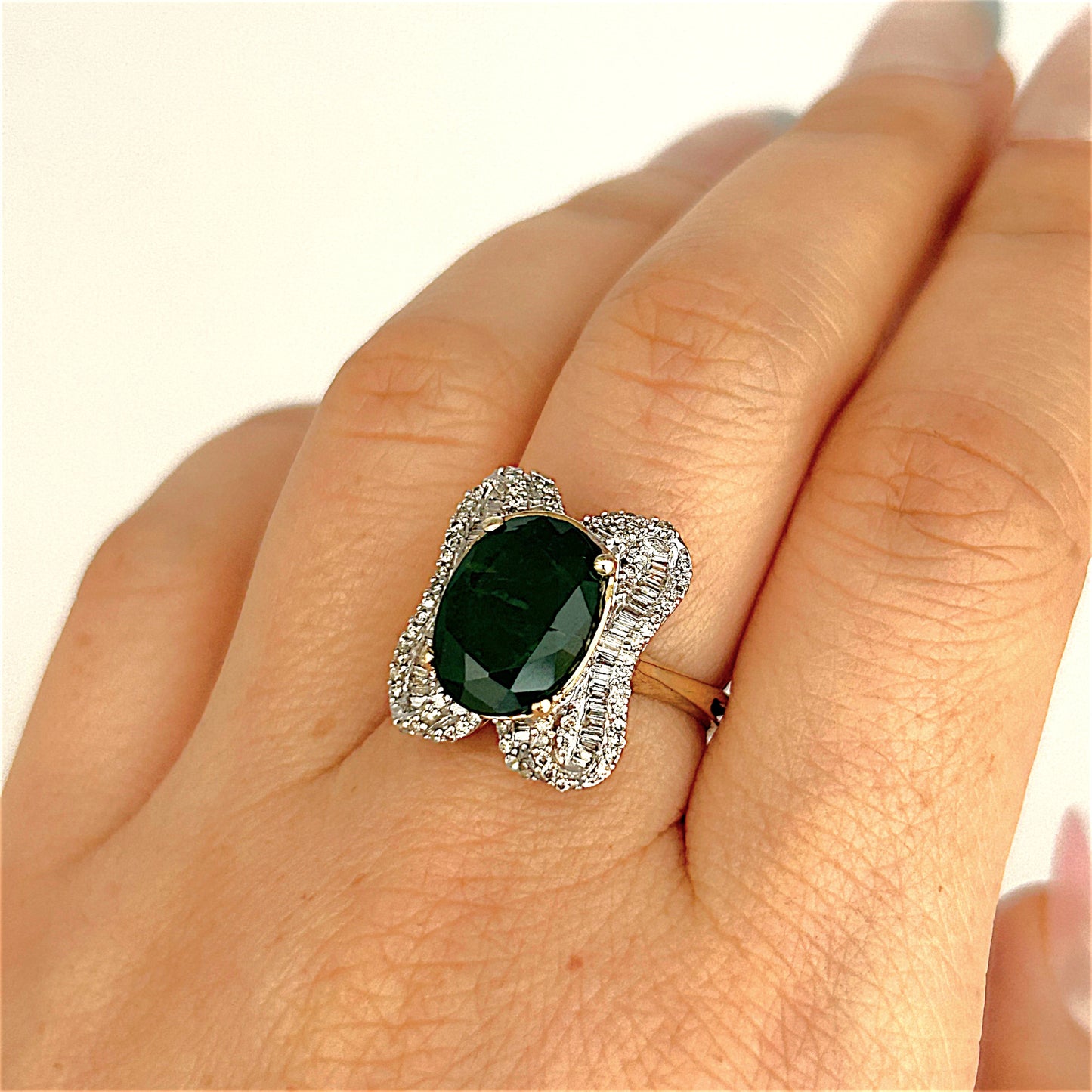 XMAS DEAL | 14kt Gold Emerald Majesty Statement Ring Valuation $4,900