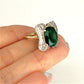 XMAS DEAL | 14kt Gold Emerald Majesty Statement Ring Valuation $4,900