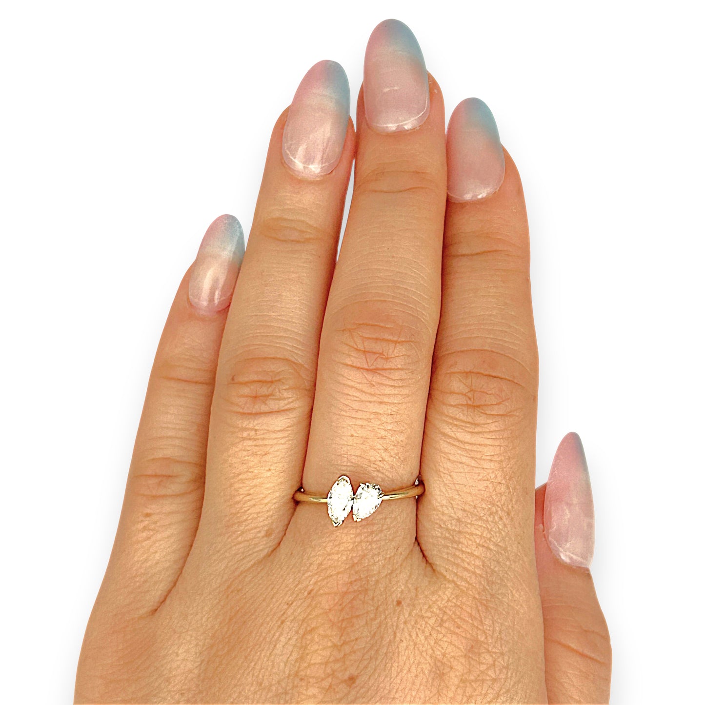 GOLD DEAL | 9ct Gold Raidance Duo Curve Diamond Ring Size L, TDW 0.62ct.