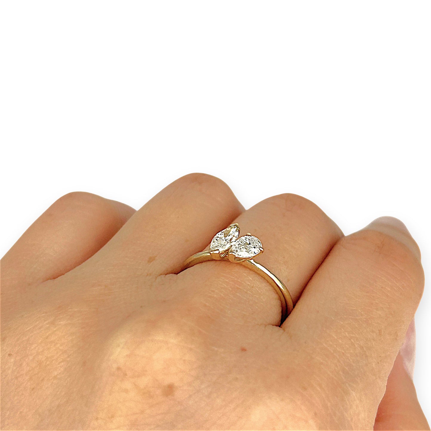 GOLD DEAL | 9ct Gold Raidance Duo Curve Diamond Ring Size L, TDW 0.62ct.