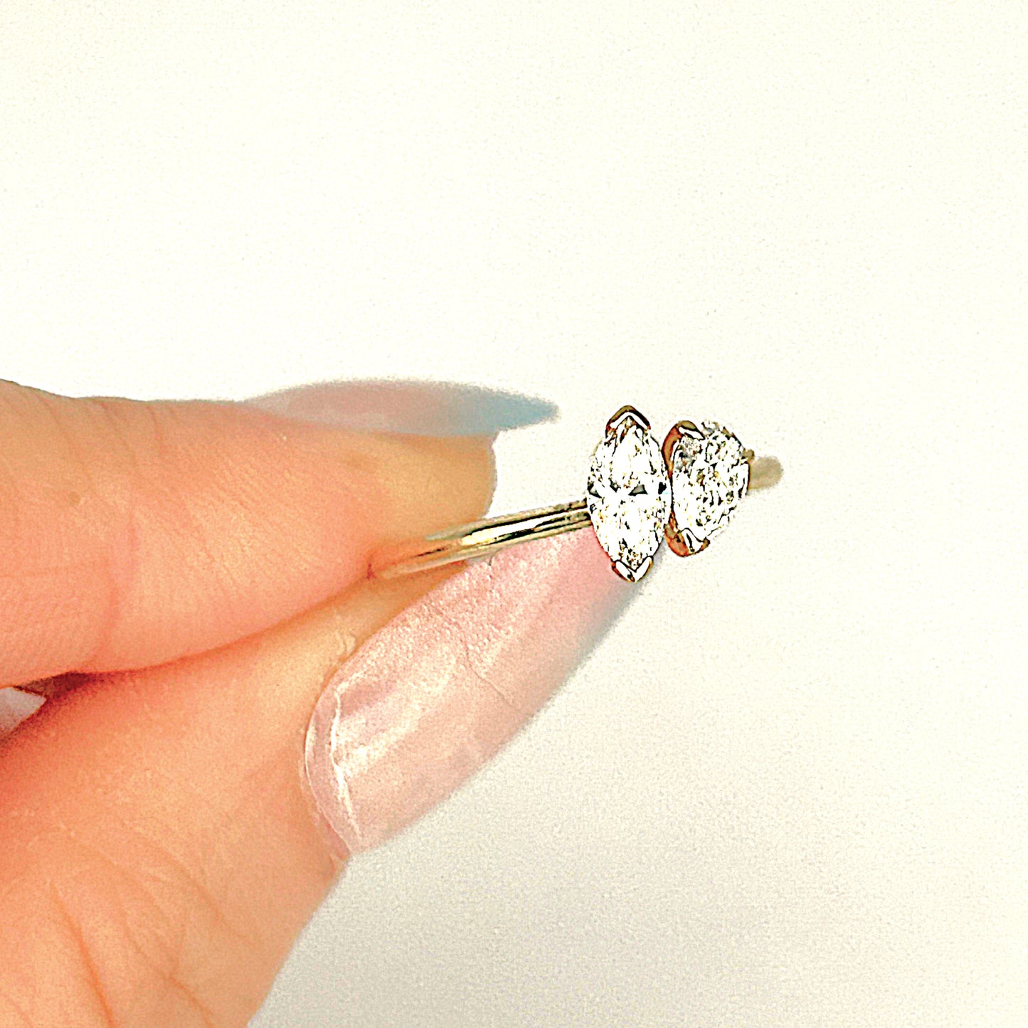 GOLD DEAL | 9ct Gold Raidance Duo Curve Diamond Ring Size L, TDW 0.62ct.