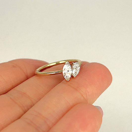 GOLD DEAL | 9ct Gold Raidance Duo Curve Diamond Ring Size L, TDW 0.62ct.