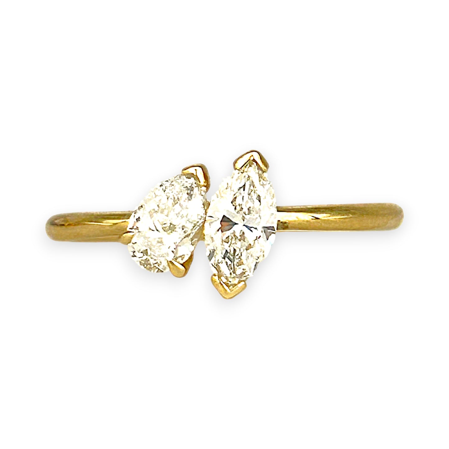 GOLD DEAL | 9ct Gold Raidance Duo Curve Diamond Ring Size L, TDW 0.62ct.