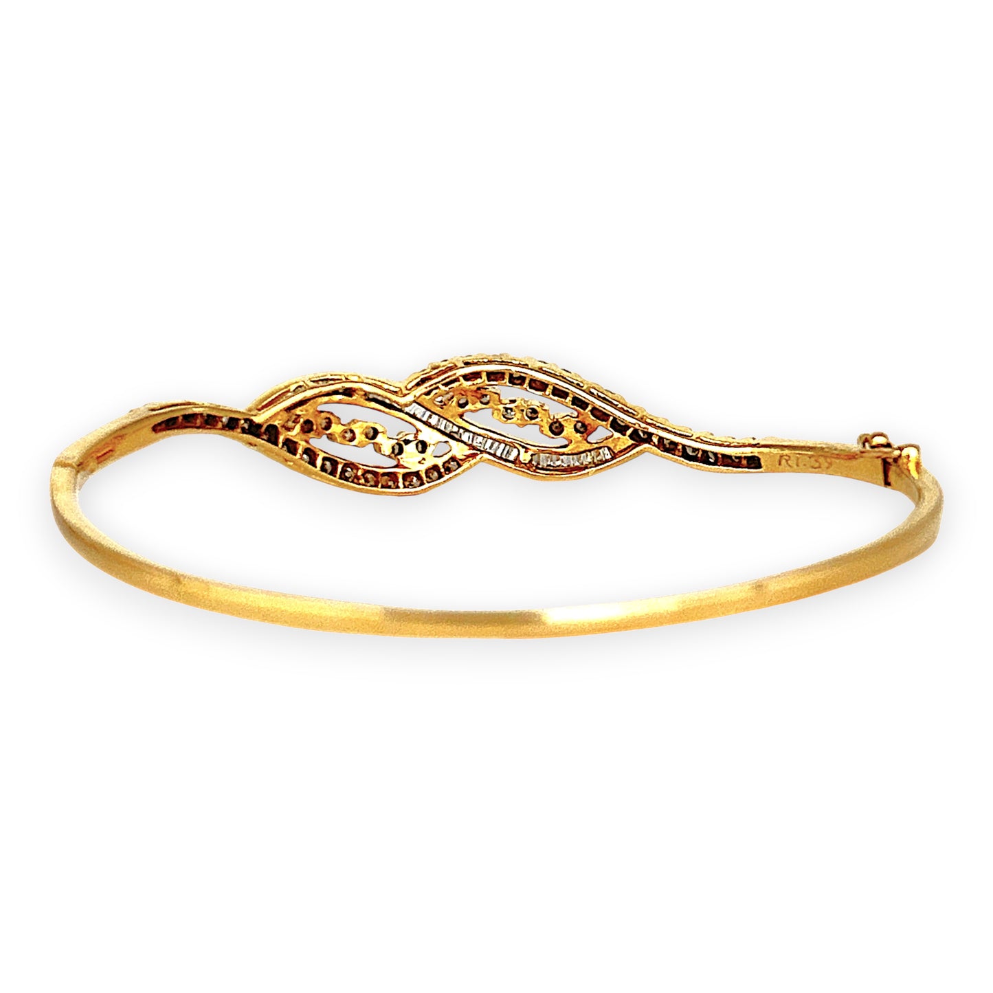 XMAS DEAL | 18kt Gold Diamond Infinity Bangle Valuation $9,500 TDW1.27ct.