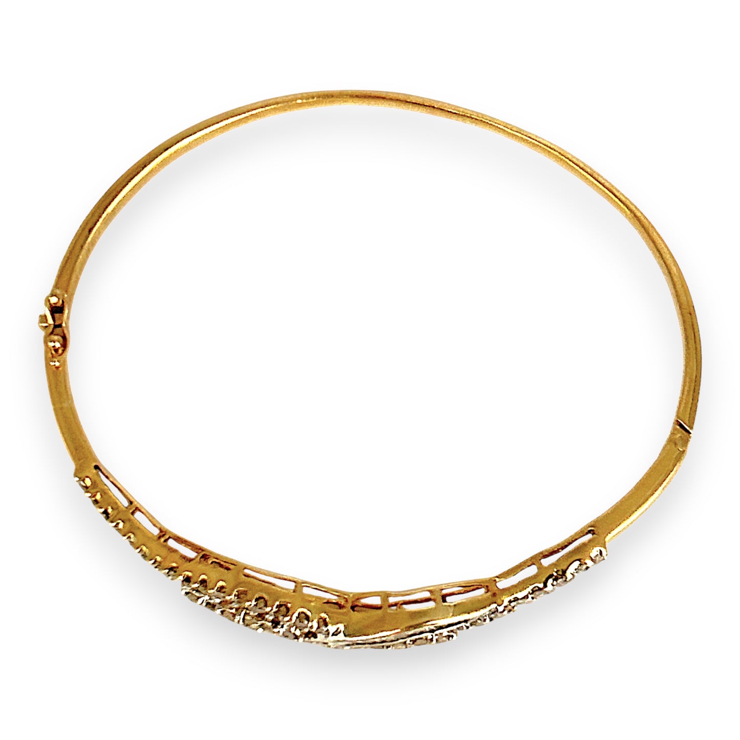 XMAS DEAL | 18kt Gold Diamond Infinity Bangle Valuation $9,500 TDW1.27ct.