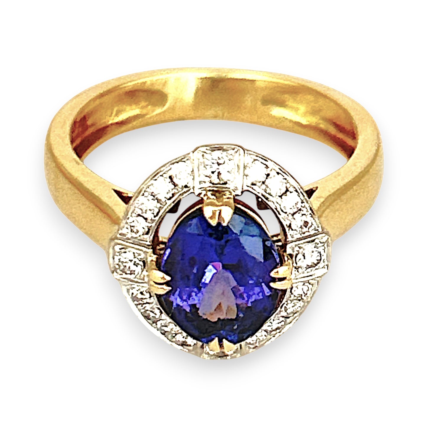 XMAS DEAL | 18kt Gold Twilight Bloom Tanzanite Ring Valuation $7,450