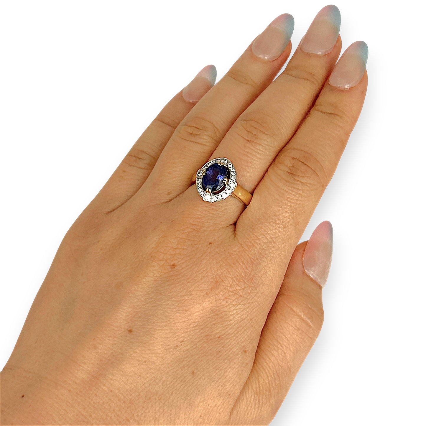 XMAS DEAL | 18kt Gold Twilight Bloom Tanzanite Ring Valuation $7,450