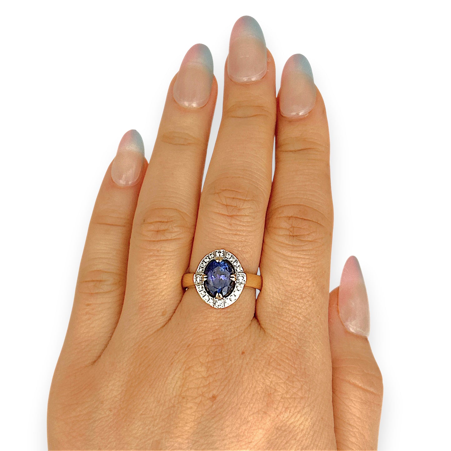XMAS DEAL | 18kt Gold Twilight Bloom Tanzanite Ring Valuation $7,450