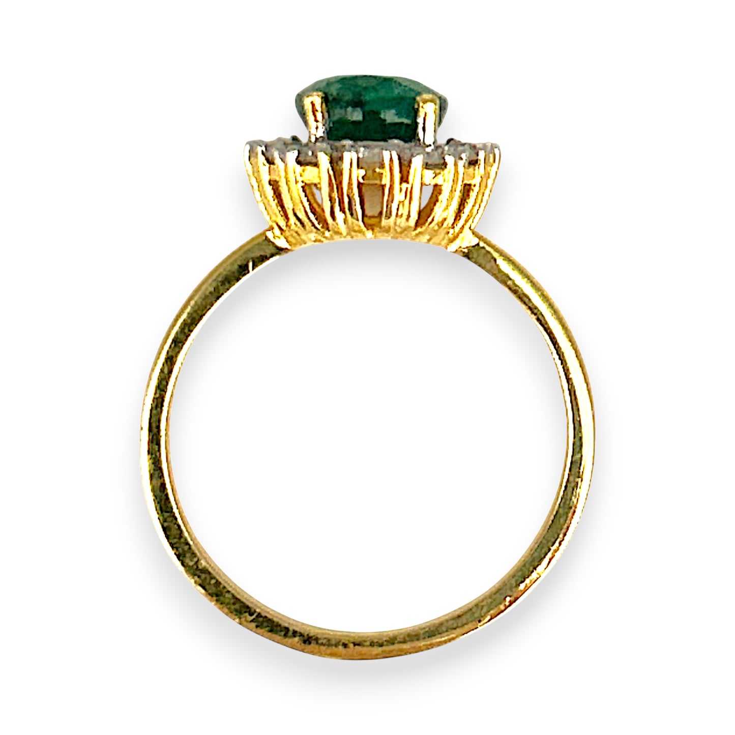 XMAS DEAL | 18kt Gold Emerald Halo Diamond Ring Valuation $5,300