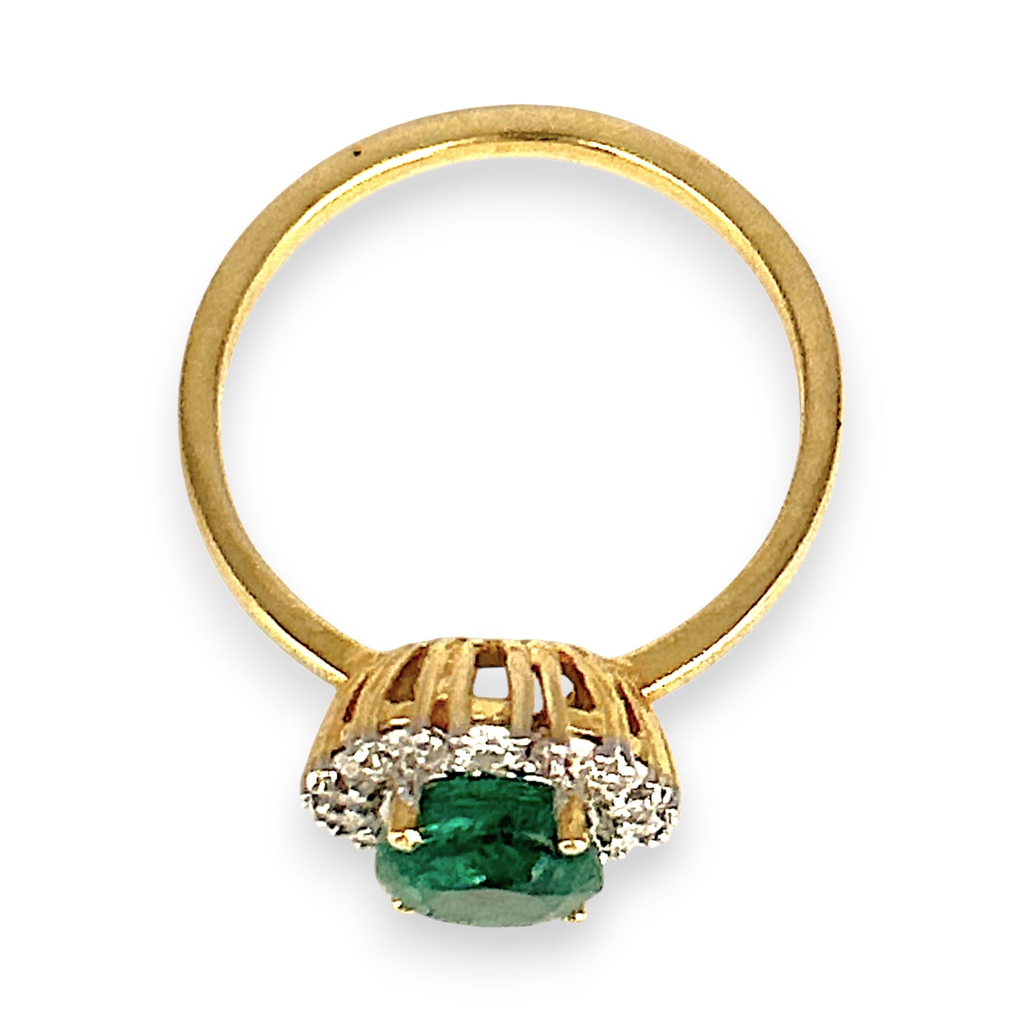 XMAS DEAL | 18kt Gold Emerald Halo Diamond Ring Valuation $5,300