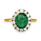 XMAS DEAL | 18kt Gold Emerald Halo Diamond Ring Valuation $5,300