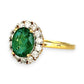 XMAS DEAL | 18kt Gold Emerald Halo Diamond Ring Valuation $5,300