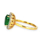 XMAS DEAL | 18kt Gold Emerald Halo Diamond Ring Valuation $5,300