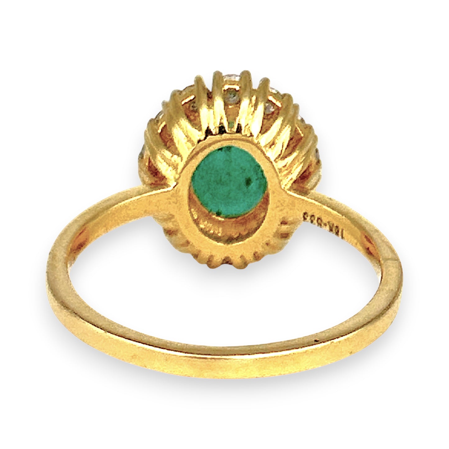 XMAS DEAL | 18kt Gold Emerald Halo Diamond Ring Valuation $5,300