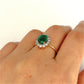 XMAS DEAL | 18kt Gold Emerald Halo Diamond Ring Valuation $5,300