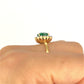 XMAS DEAL | 18kt Gold Emerald Halo Diamond Ring Valuation $5,300