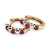 GOLD DEAL | 18ct Gold Ruby & Diamonds Huggie Earrings 13.9mm
