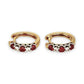 GOLD DEAL | 18ct Gold Ruby & Diamonds Huggie Earrings 13.9mm