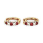 GOLD DEAL | 18ct Gold Ruby & Diamonds Huggie Earrings 13.9mm