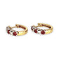 GOLD DEAL | 18ct Gold Ruby & Diamonds Huggie Earrings 13.9mm