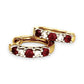 GOLD DEAL | 18ct Gold Ruby & Diamonds Huggie Earrings 13.9mm