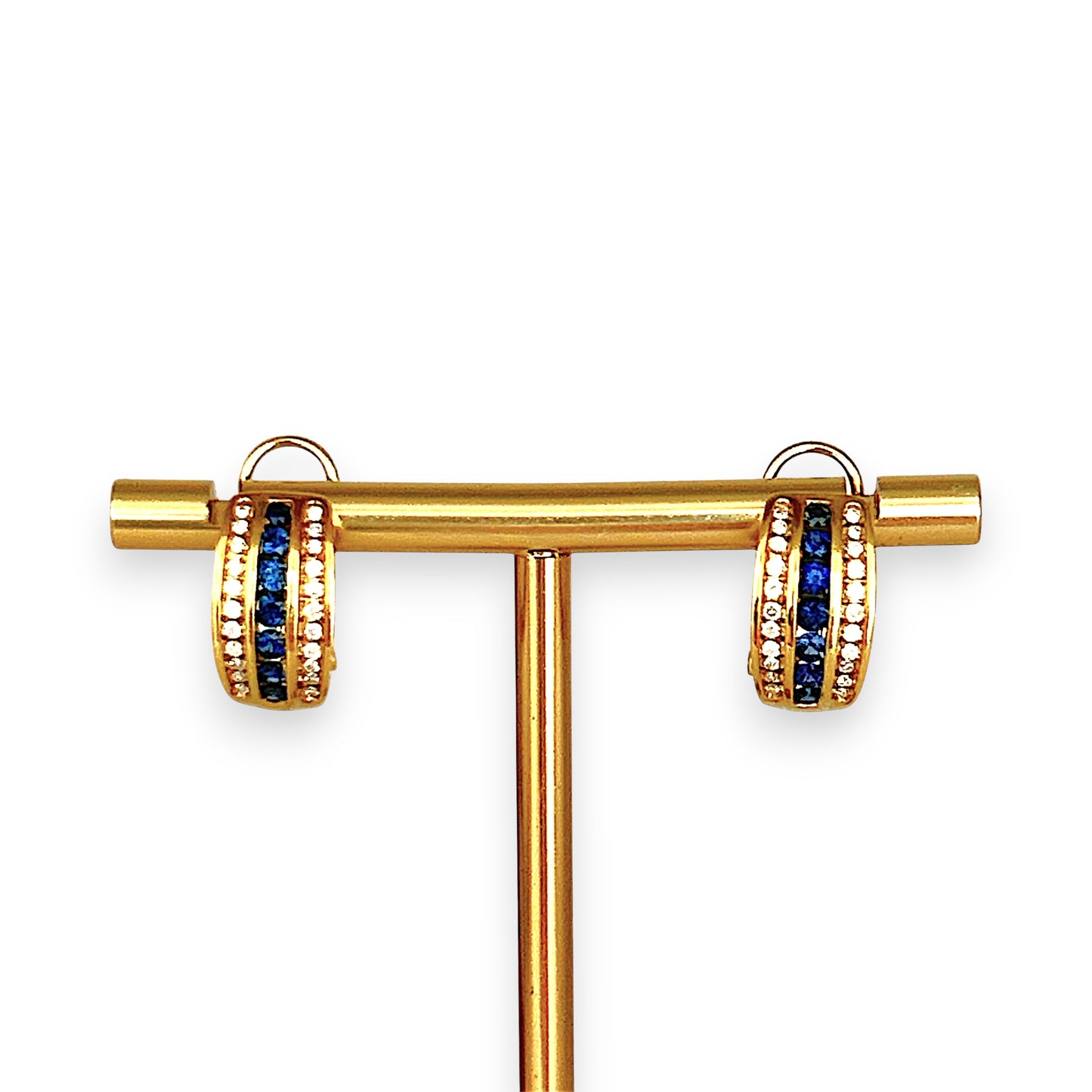 XMAS DEAL | 18kt Gold Vintage Sapphire & Diamond Earrings Valuation $5,990