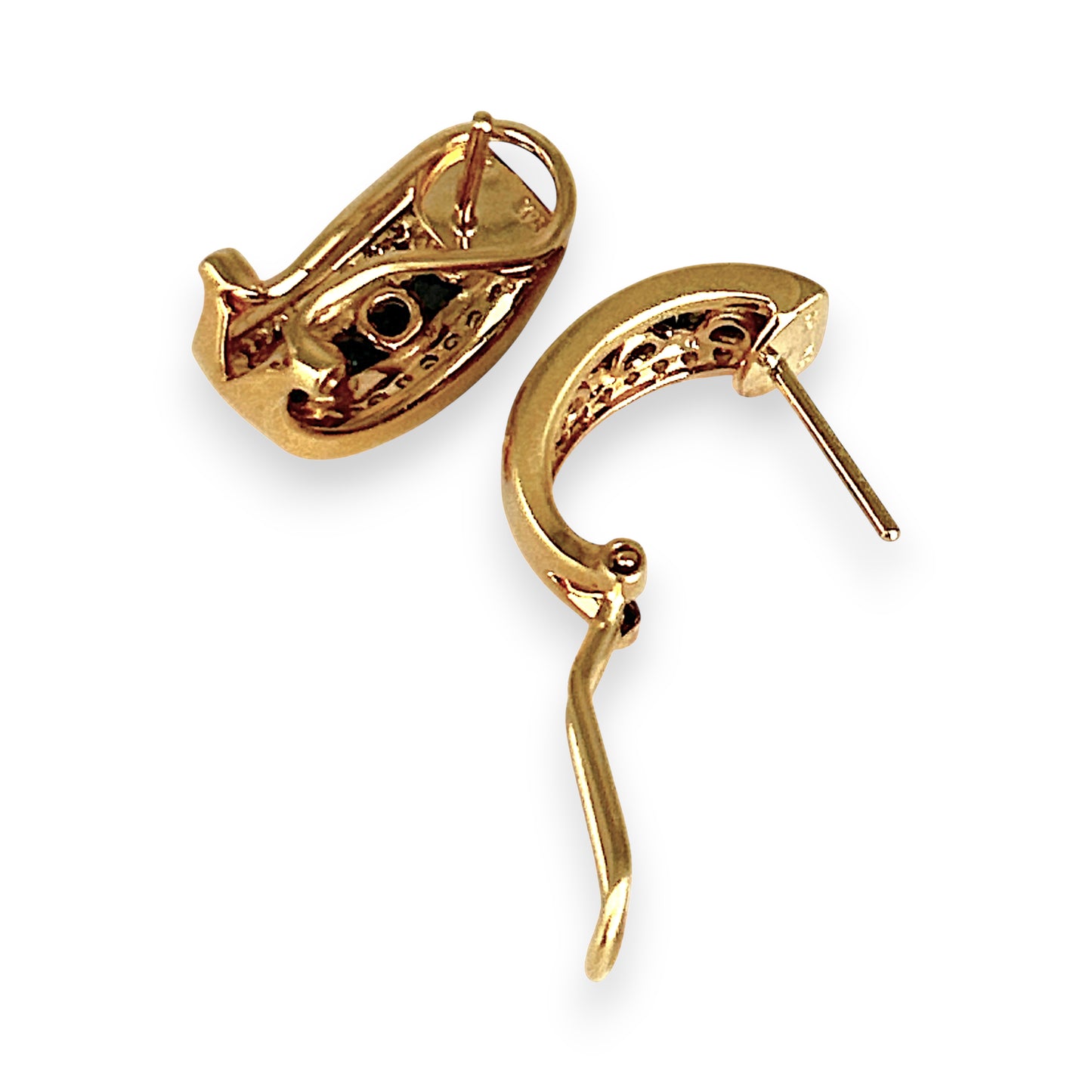 XMAS DEAL | 18kt Gold Vintage Sapphire & Diamond Earrings Valuation $5,990