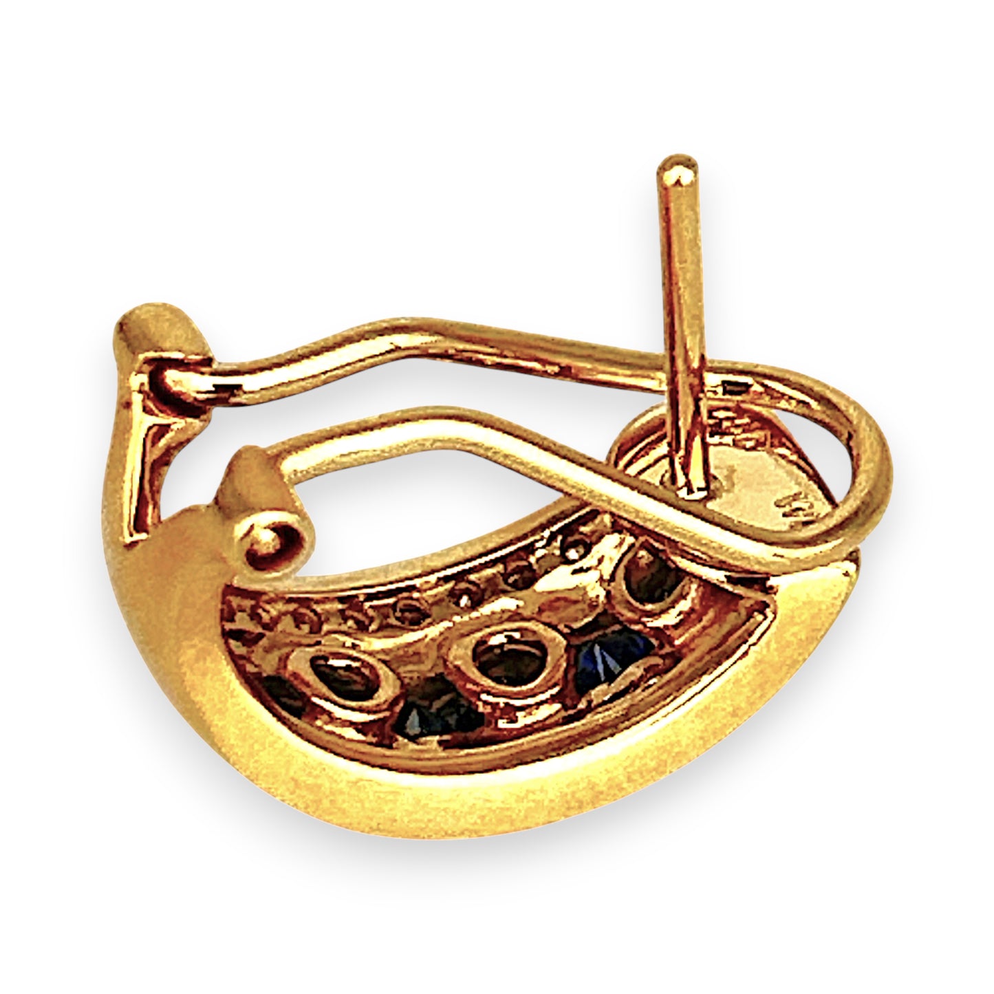 XMAS DEAL | 18kt Gold Vintage Sapphire & Diamond Earrings Valuation $5,990