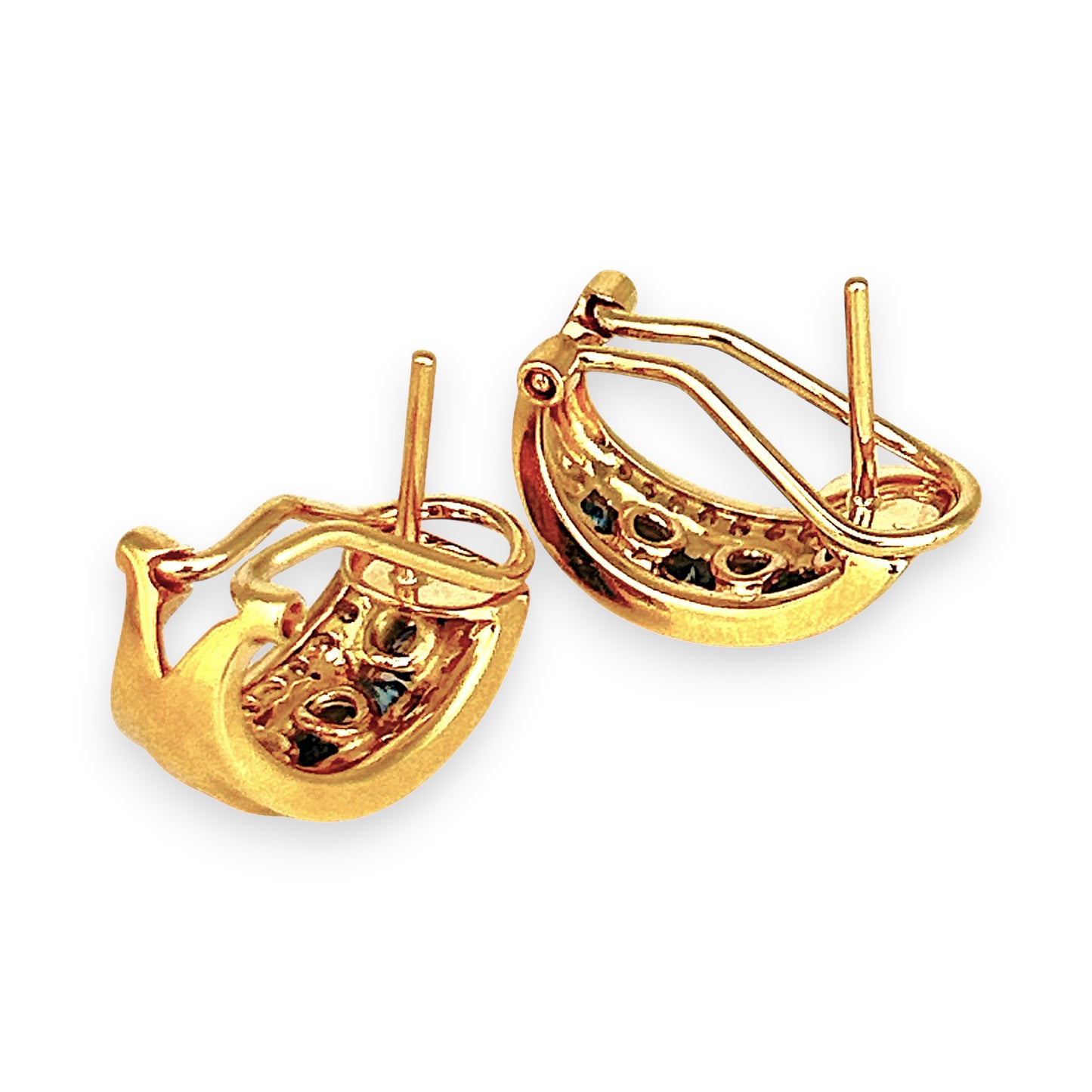XMAS DEAL | 18kt Gold Vintage Sapphire & Diamond Earrings Valuation $5,990